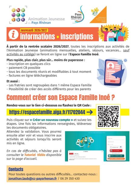 Info familles - portail Inoé Info familles - portail Inoé